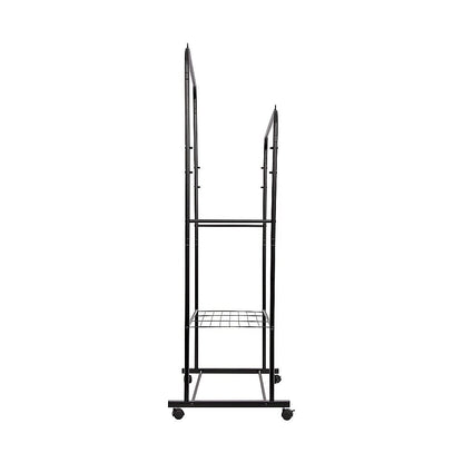 Double Clothes Rack Metal Garment Rail 80x154cm Heavy Duty Hanging Shelf Storage Organiser V63-953331