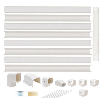 4.8m Mini Split AC Line Set Cover Kit PVC Duct for Central Air Conditioner Installation V63-953361
