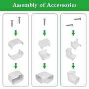4.8m Mini Split AC Line Set Cover Kit PVC Duct for Central Air Conditioner Installation V63-953361