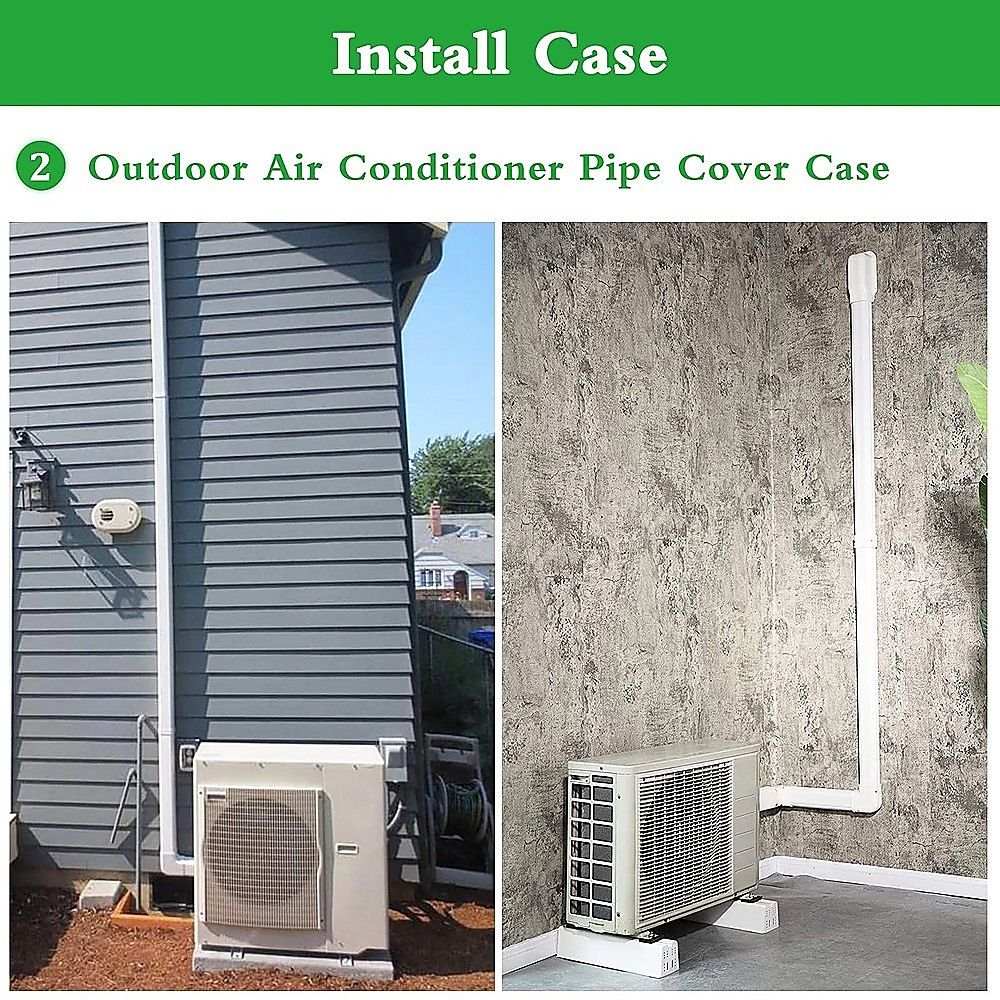 4.8m Mini Split AC Line Set Cover Kit PVC Duct for Central Air Conditioner Installation V63-953361