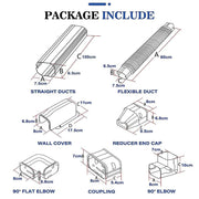 4.8m Mini Split AC Line Set Cover Kit PVC Duct for Central Air Conditioner Installation V63-953361