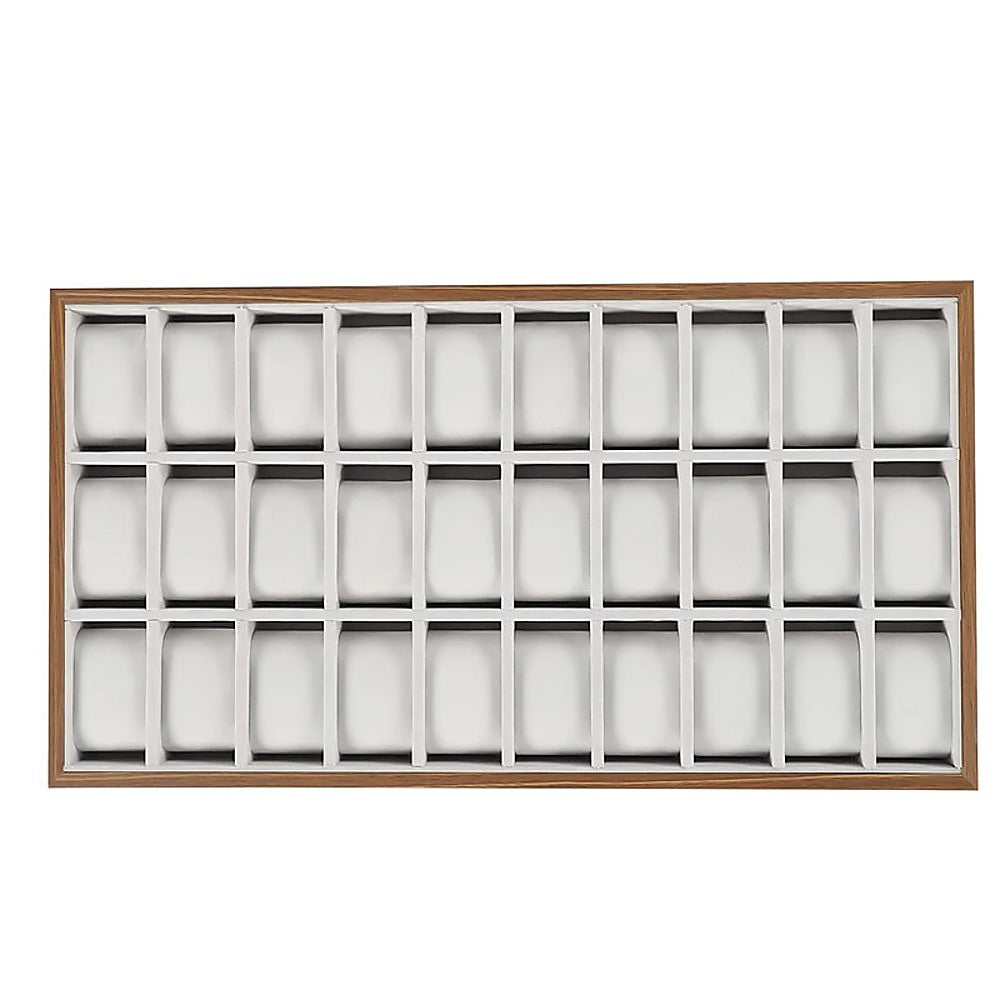 30-Grid Watch & Jewellery Tray Organiser Display Case Holder - Velvet Drawer Insert V63-953371