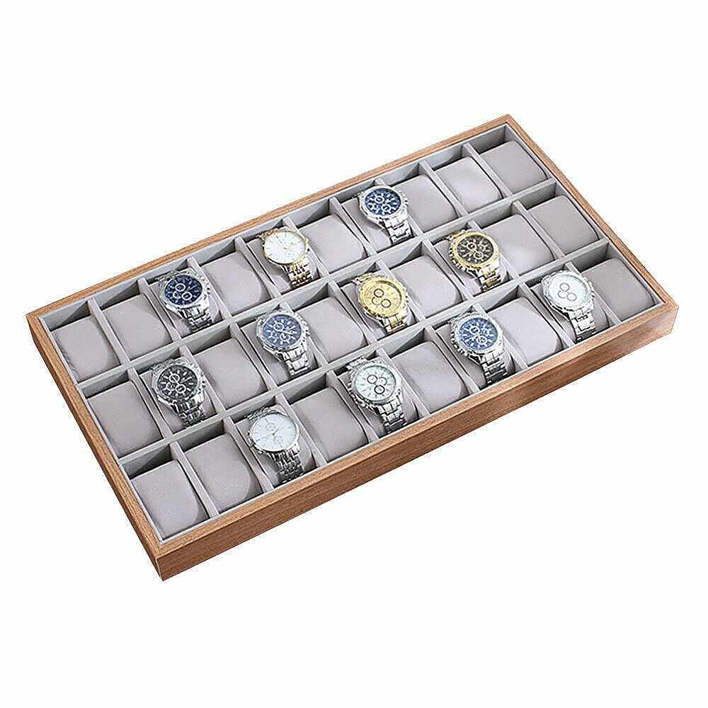 30-Grid Watch & Jewellery Tray Organiser Display Case Holder - Velvet Drawer Insert V63-953371