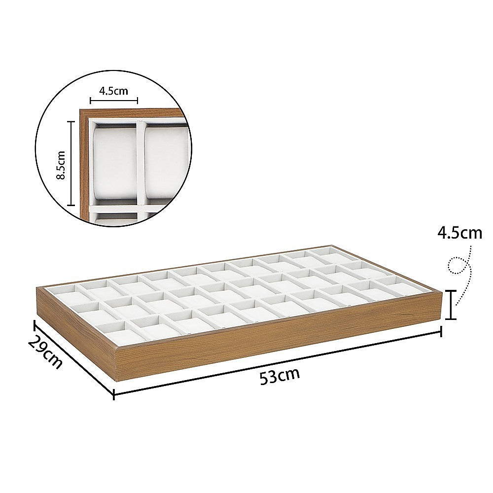 30-Grid Watch & Jewellery Tray Organiser Display Case Holder - Velvet Drawer Insert V63-953371