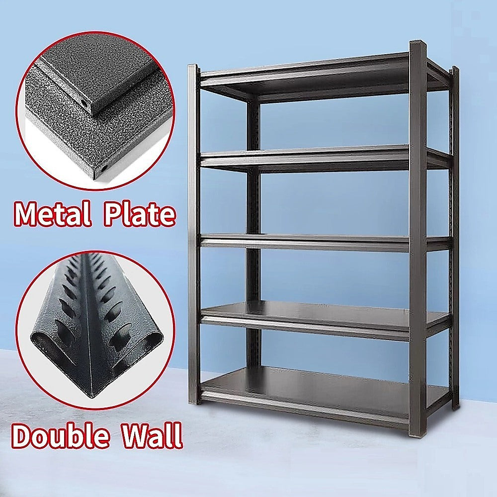 120x40x183cm Metal Garage Shelving Rack Heavy Duty Steel Storage Organiser for Workshop V63-953401