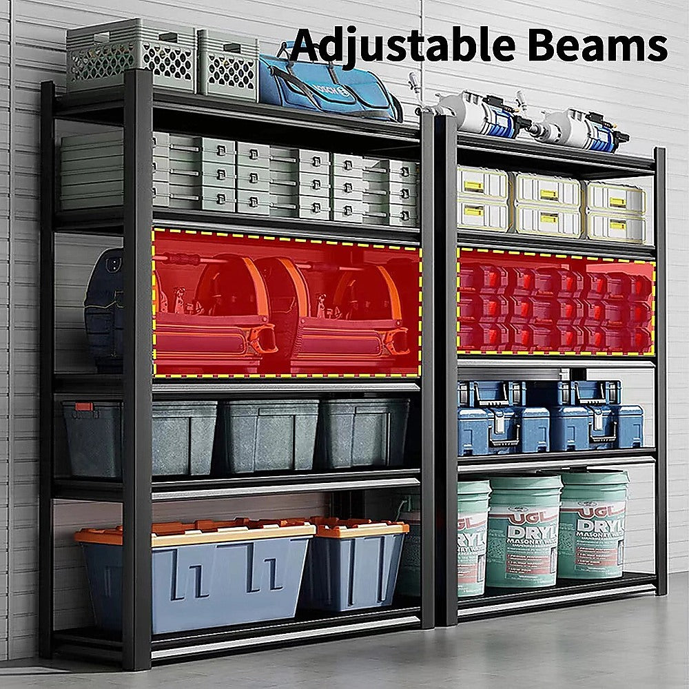 120x40x183cm Metal Garage Shelving Rack Heavy Duty Steel Storage Organiser for Workshop V63-953401