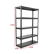 120x40x183cm Metal Garage Shelving Rack Heavy Duty Steel Storage Organiser for Workshop V63-953401