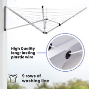 24m Folding Dryer for Laundry and Washing Wall Mounted 5 Arm Clothes Airer Space Saving Design V63-953411
