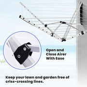 24m Folding Dryer for Laundry and Washing Wall Mounted 5 Arm Clothes Airer Space Saving Design V63-953411