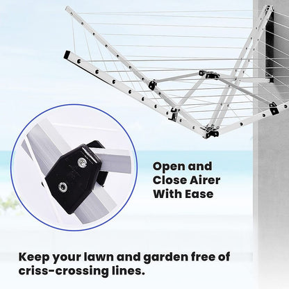 24m Folding Dryer for Laundry and Washing Wall Mounted 5 Arm Clothes Airer Space Saving Design V63-953411