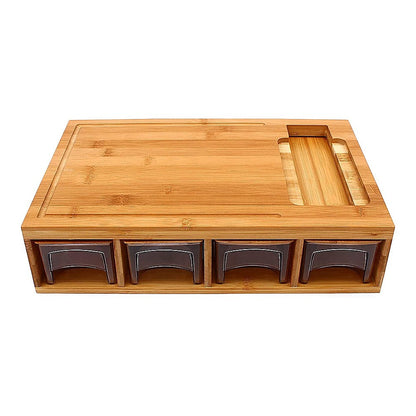 Bamboo Cutting Board Set with Graters and Containers Food Prep Station for Kitchen Organisation V63-953441