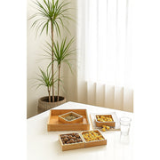 Square Bamboo Snack Serving Tray - Eco-Friendly Platter for Fruit, Cheese & Appetisers V63-953461