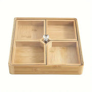 Square Bamboo Snack Serving Tray - Eco-Friendly Platter for Fruit, Cheese & Appetisers V63-953461
