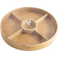 Round Bamboo Snack Serving Tray - Eco-Friendly Platter for Fruit, Cheese & Appetisers V63-953471