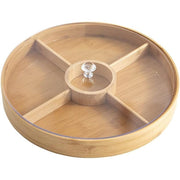 Round Bamboo Snack Serving Tray - Eco-Friendly Platter for Fruit, Cheese & Appetisers V63-953471