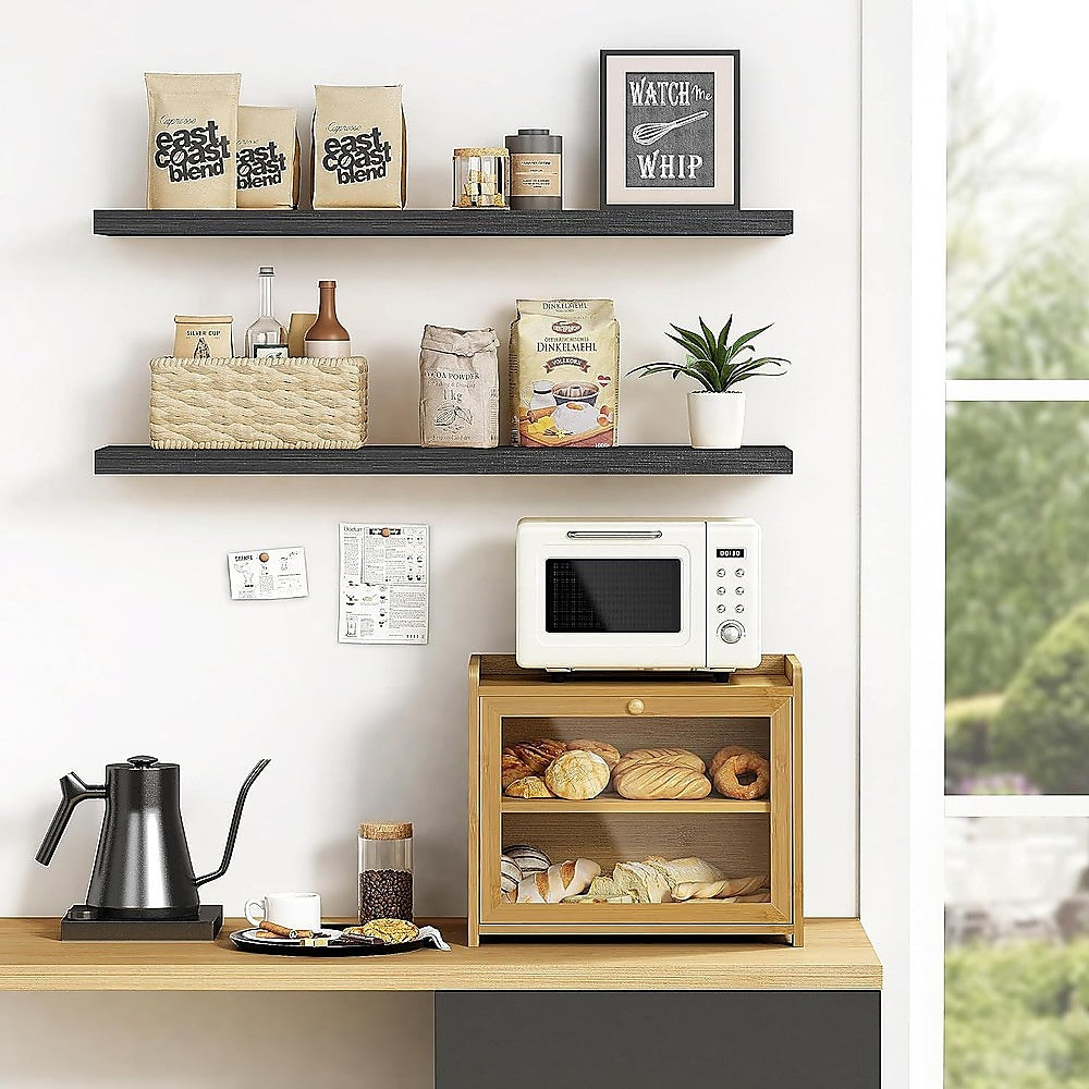 Enclosed Bread Box - Large Kitchen Countertop Bread Storage Container for Freshness & Organisation V63-953481