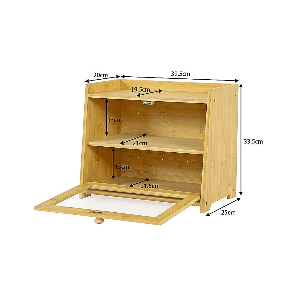 Enclosed Bread Box - Large Kitchen Countertop Bread Storage Container for Freshness & Organisation V63-953481