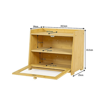 Enclosed Bread Box - Large Kitchen Countertop Bread Storage Container for Freshness & Organisation V63-953481