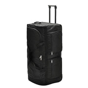 Large Black Wheeled Travel Duffle Bag Rolling Luggage Trolley for Sports and Getaways V63-953501