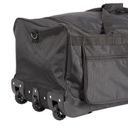 Large Black Wheeled Travel Duffle Bag Rolling Luggage Trolley for Sports and Getaways V63-953501