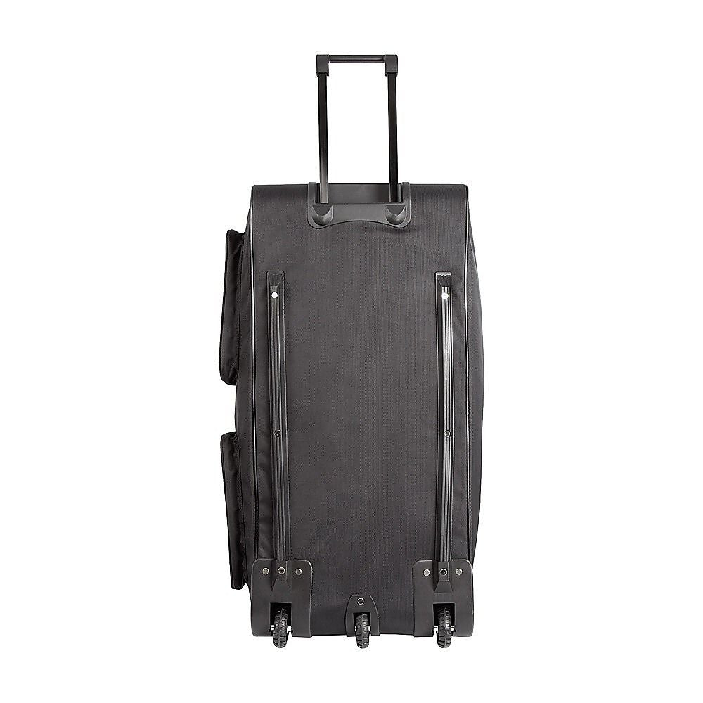 Large Black Wheeled Travel Duffle Bag Rolling Luggage Trolley for Sports and Getaways V63-953501