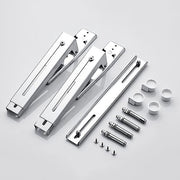 Stainless Steel Microwave Oven Wall Mount Bracket - Adjustable Shelf with Removable Hooks V63-953511