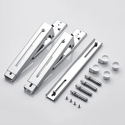 Stainless Steel Microwave Oven Wall Mount Bracket - Adjustable Shelf with Removable Hooks V63-953511