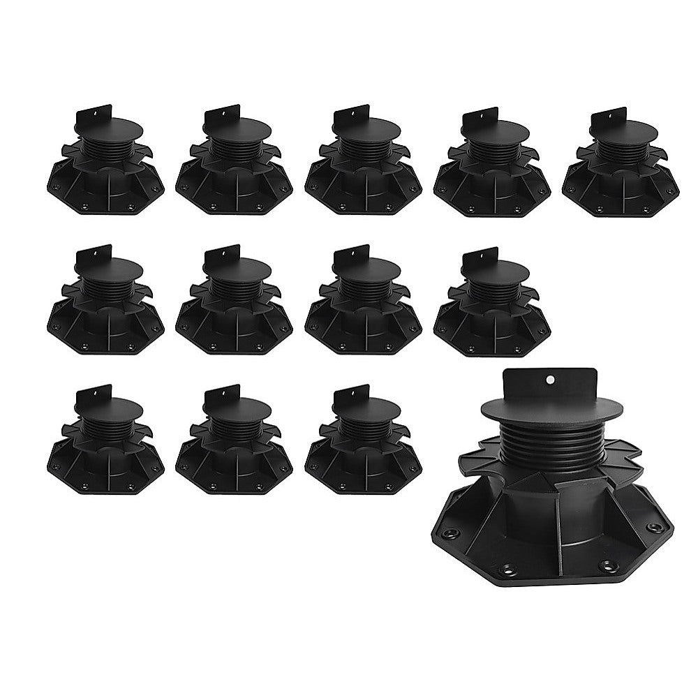 12 Pack Adjustable Deck Support Pedestals Deck Foundation Bases for Raised Outdoor Flooring V63-953521