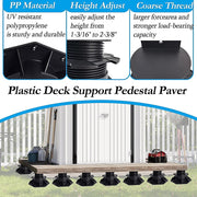 12 Pack Adjustable Deck Support Pedestals Deck Foundation Bases for Raised Outdoor Flooring V63-953521