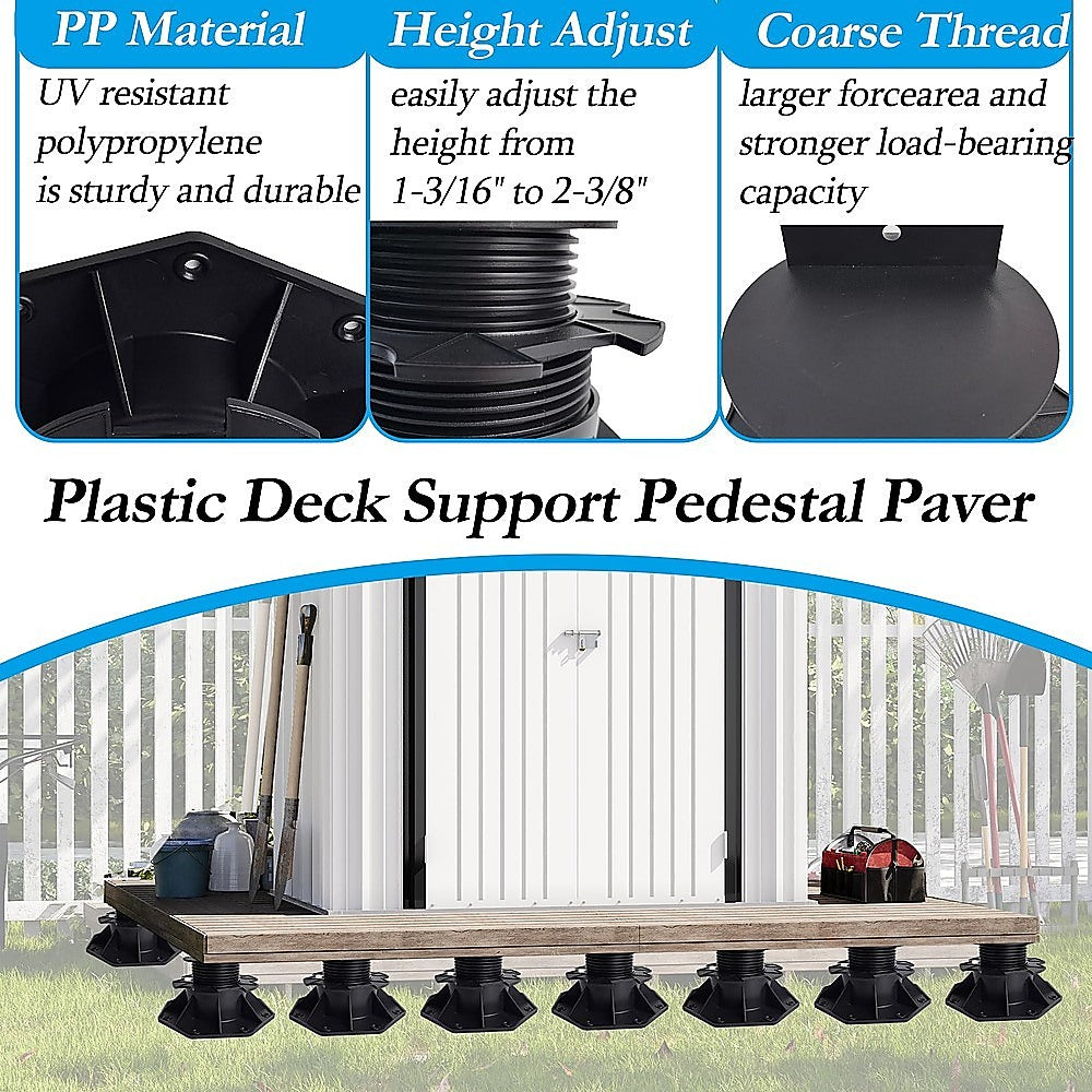 12 Pack Adjustable Deck Support Pedestals Deck Foundation Bases for Raised Outdoor Flooring V63-953521