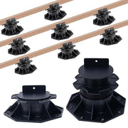 12 Pack Adjustable Deck Support Pedestals Deck Foundation Bases for Raised Outdoor Flooring V63-953521