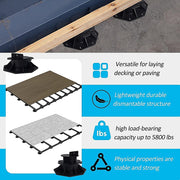 12 Pack Adjustable Deck Support Pedestals Deck Foundation Bases for Raised Outdoor Flooring V63-953521