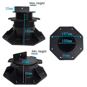 12 Pack Adjustable Deck Support Pedestals Deck Foundation Bases for Raised Outdoor Flooring V63-953521