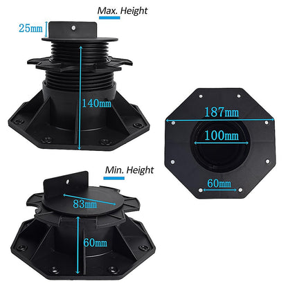 12 Pack Adjustable Deck Support Pedestals Deck Foundation Bases for Raised Outdoor Flooring V63-953521