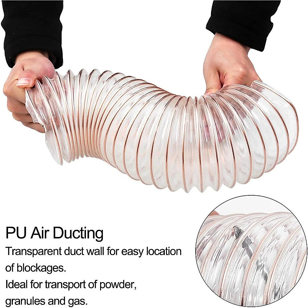2m PU Flexible Ducting Hose - Clear Ventilation & Dust Extraction Tube for Woodworking & Fume Control V63-953531