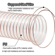 2m PU Flexible Ducting Hose - Clear Ventilation & Dust Extraction Tube for Woodworking & Fume Control V63-953531