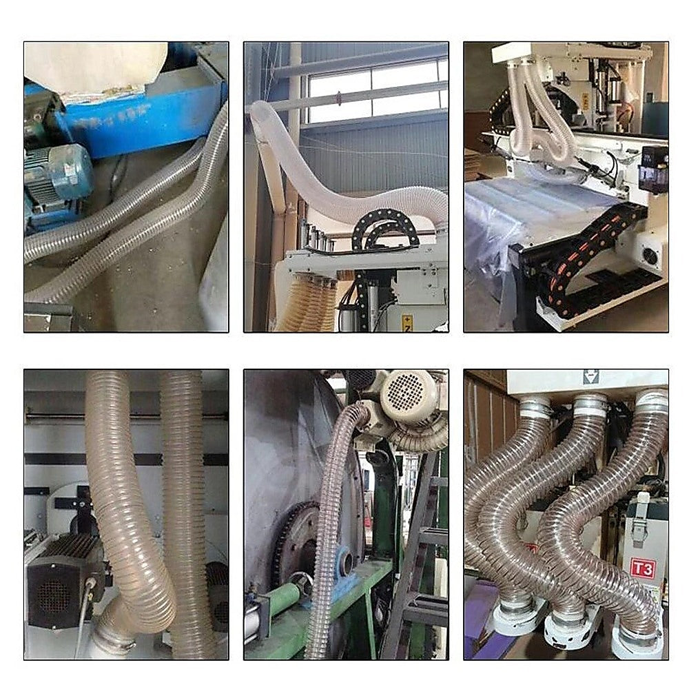 2m PU Flexible Ducting Hose - Clear Ventilation & Dust Extraction Tube for Woodworking & Fume Control V63-953531
