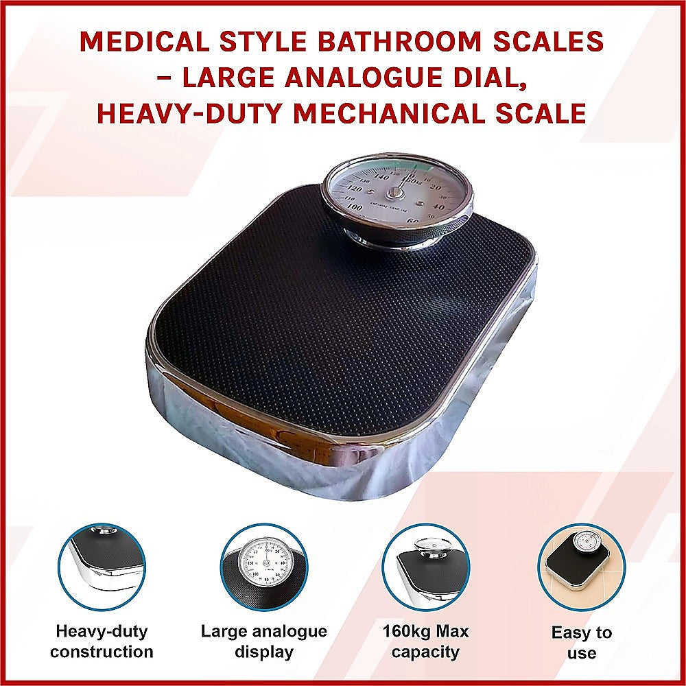 Medical Style Bathroom Scales Large Analogue Dial Heavy Duty Mechanical Scale for Home Use V63-953541
