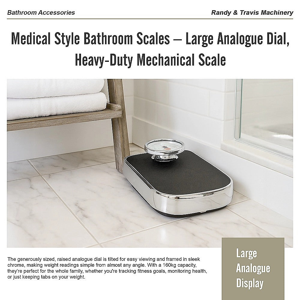 Medical Style Bathroom Scales Large Analogue Dial Heavy Duty Mechanical Scale for Home Use V63-953541