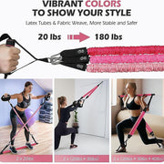 14pc Pilates Bar Kit with Resistance Bands & Belt - Home Fitness Pedal Puller V63-953551
