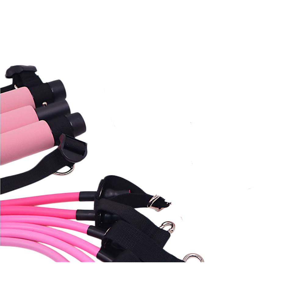 14pc Pilates Bar Kit with Resistance Bands & Belt - Home Fitness Pedal Puller V63-953551