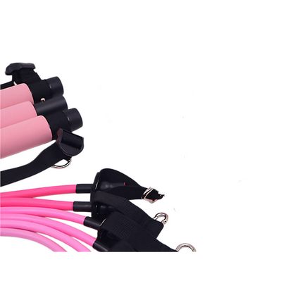 14pc Pilates Bar Kit with Resistance Bands & Belt - Home Fitness Pedal Puller V63-953551