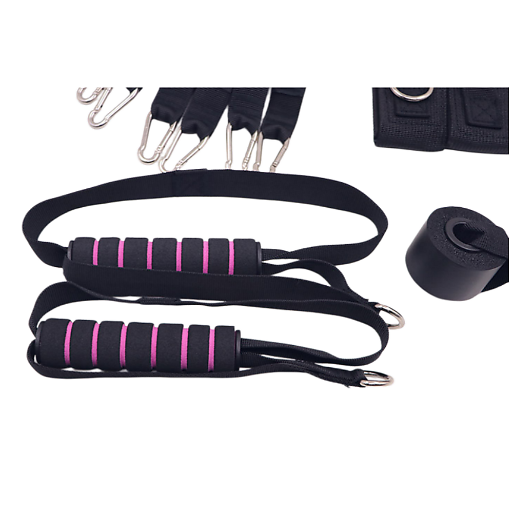 14pc Pilates Bar Kit with Resistance Bands & Belt - Home Fitness Pedal Puller V63-953551