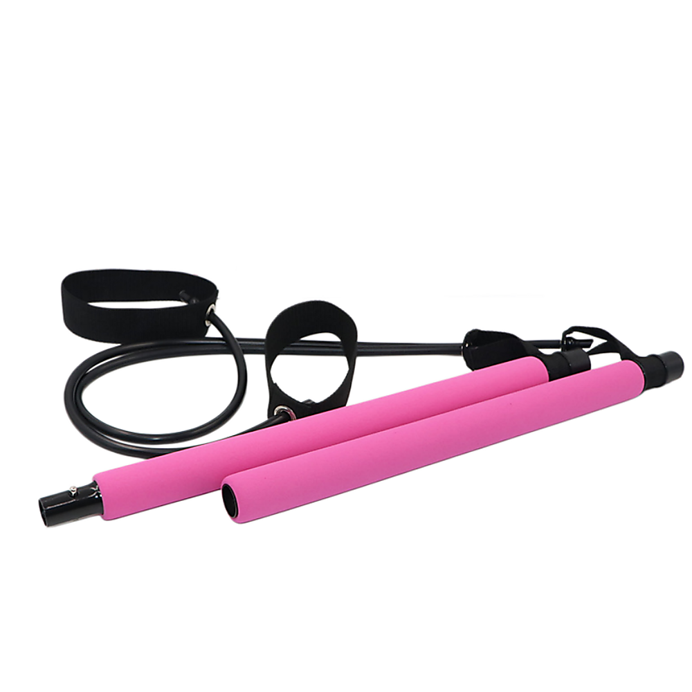 14pc Pilates Bar Kit with Resistance Bands & Belt - Home Fitness Pedal Puller V63-953551