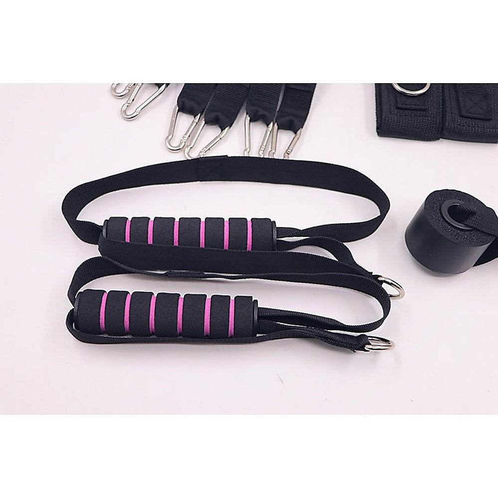 14pc Pilates Bar Kit with Resistance Bands & Belt - Home Fitness Pedal Puller V63-953551
