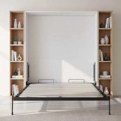 Double DIY Wall Bed Hardware Kit with Silver handle - Frame & Mechanism for Custom Build V63-953571