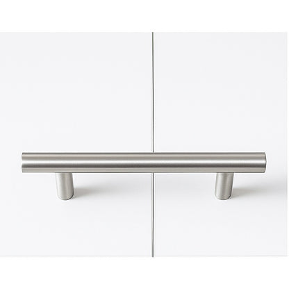 Double Wall Bed in White Gloss - Space Saving Murphy Bed Kit with Silver Door Handle V63-953701