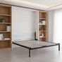Double Wall Bed in White Gloss – Space Saving Murphy Bed Kit with Gold Door Handle
