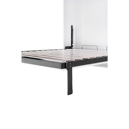 Double Wall Bed in White Gloss – Space Saving Murphy Bed Kit with Gold Door Handle