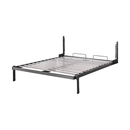 Double Wall Bed in White - Space Saving Murphy Bed Kit with Black Door Handle V63-953741